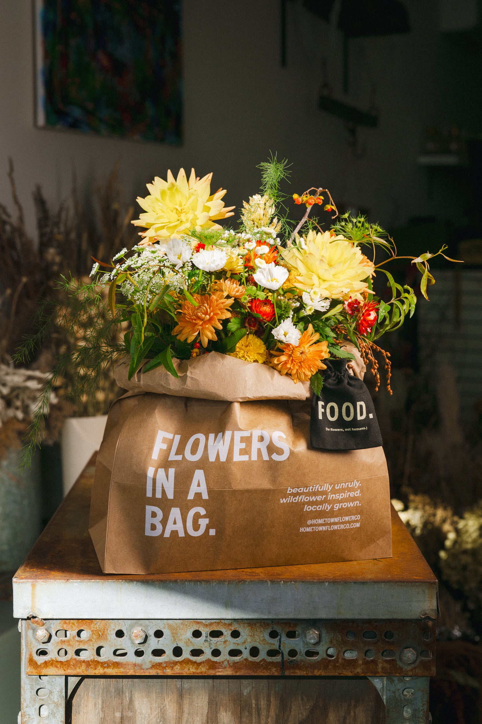 Flowers in a bag delivery sale