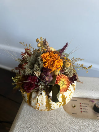 The Dried Floral Pumpkin Centerpiece