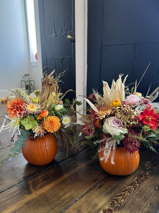 The Thanksgiving Floral Pumpkin Centerpiece